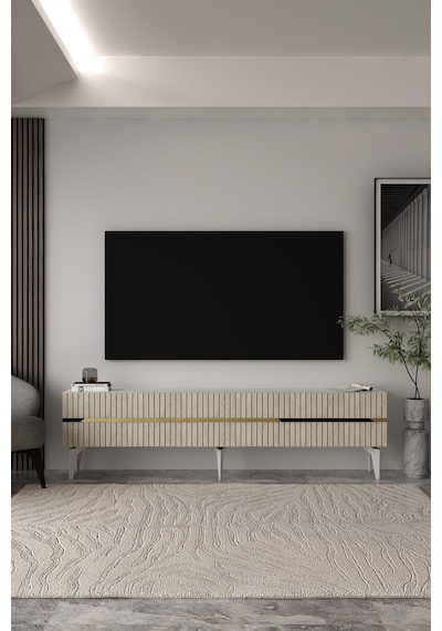 180dhdts5bta Tedy 3 Kapaklı Pleksi Lazer Desen Tv Sehpası Beyaz-traverten-altın 180dhdts5bta Tedy 3 Kapaklı Pleksi Lazer Desen Tv Sehpası Beyaz-traverten-altın