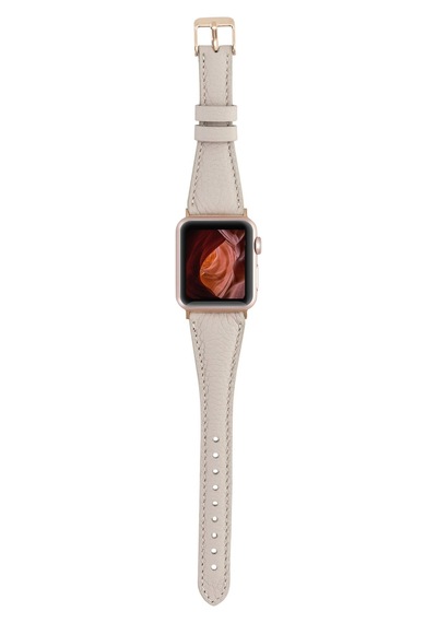 Apple Watch Uyumlu Deri Kordon 38-40-41mm Slim Erc3 Bej Diğer