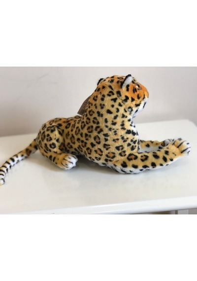 Sesli Kükreyen Leopar Peluş 40 Cm Kahverengi