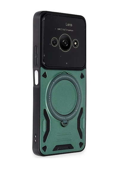 Xiaomi Poco C61 Kılıf Joy Lens Standlı Kapak - Koyu Yeşil 0.2M-Çok Renkli