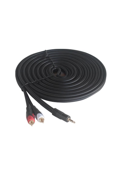 5M Stereo To 2 Rca Ses Video Sinyal Kablosu - 3.5Mm Stereo