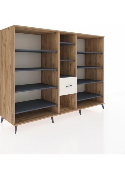 Kronos Dolap 11 Raflı 3 Çekmeceli 220x59x163 Çam-antrasit/aytaşı Çam-antrasit/aytaşı Kronos Dolap 11 Raflı 3 Çekmeceli 220x59x163 Çam-antrasit/aytaşı Çam-antrasit/aytaşı