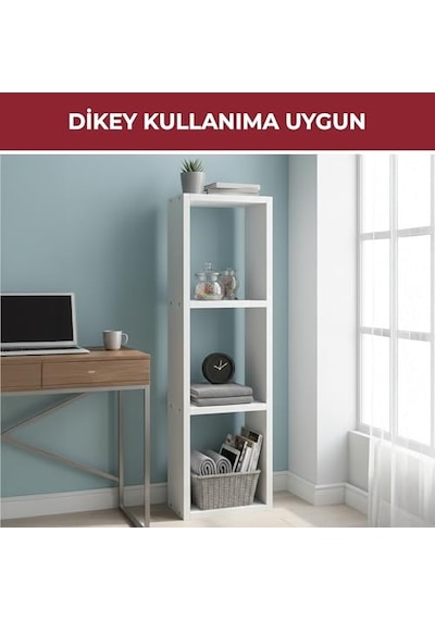 Pikas Elmas Dekoratif Kitaplık Raf -yatay Dikey Kullanım Modern Tasarım Suntalam Çok Amaçlı Stand Çok Renkli