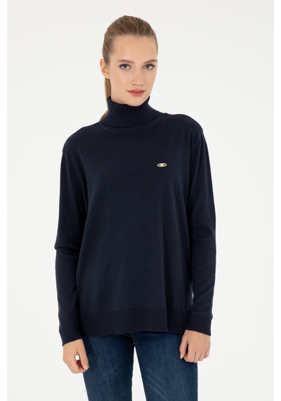 U.S. Polo Assn. Kadın Lacivert Basic Boğazlı Kazak 50294570-VR033 U.S. Polo Assn. Kadın Lacivert Basic Boğazlı Kazak 50294570-VR033
