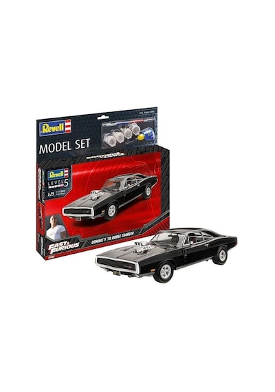 Revell Maket Araba 1:25 Ölçek Fast&Furious Dominic's 1970 Dodge Charger Boyalı Set N:67693