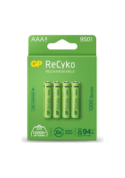 GP AAA 950 mAh Şarjlı İnce Kalem Pil 4'lü Paket GP100AAHCEMTR-4LÜ