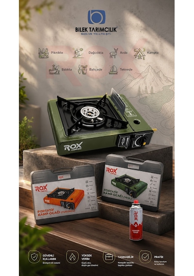 Kamp Ocağı Rox Taşınabilir Gri