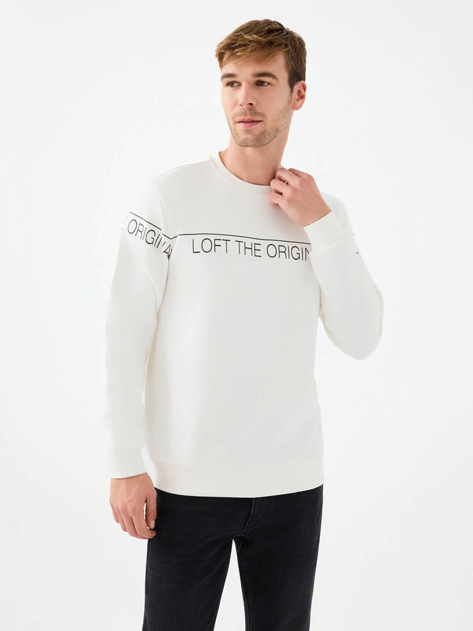 Loft Regular Fit Beyaz Erkek Sweatshirt Lf2041075 Beyaz