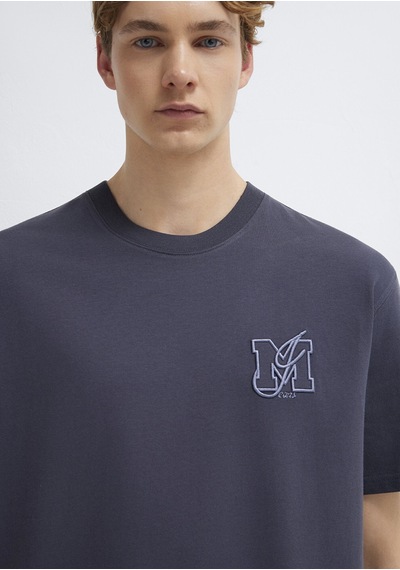 Mavi - Mj Logo Detaylı Gri Tişört 0612885-70101