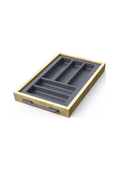 Mutfak Çekmece Içi Kaşıklık 29cm X 48cm Yanlar Ve Boydan 4cm Kesilebilir Antrasit Gri Antrasit
