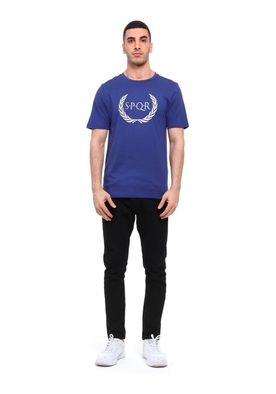 Spqr Erkek Pamuk T-shirt Ares İndigo İndigo