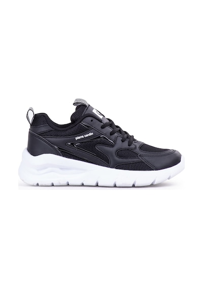 Pierre Cardin Kadın Düz Sneaker Ayakkabı Günlük Spor Ayakkab Siyah Beyaz 001