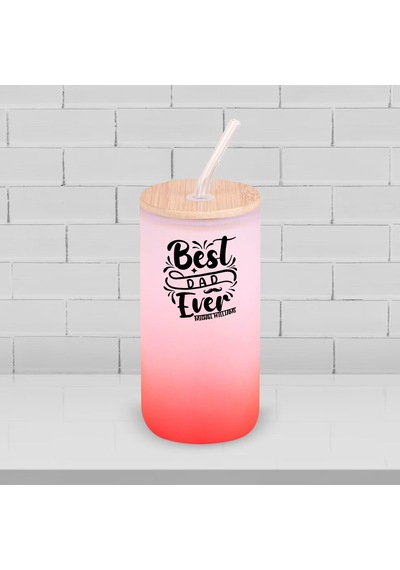 Bk Gift İsimli Dad Tasarımlı Kırmızı Renk Pipetli Buzlu Cam Bardak 600ml - 5, Babaya Hediye, Doğum Günü Hediyesi Kobitmeyen137848 Bk Gift