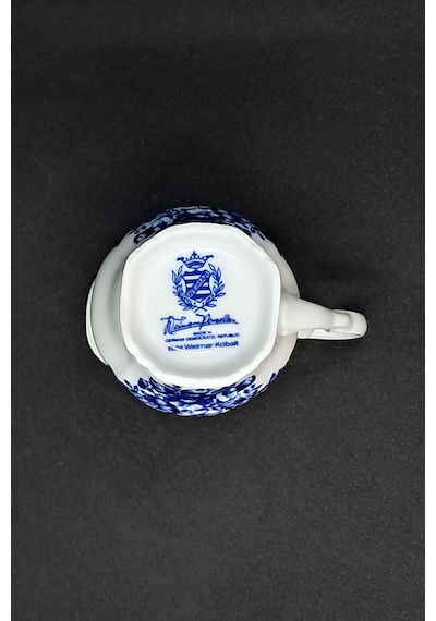 Weimar Porzellan Kobalt Mavi Vintage Orta Boy Sütlük 170 Ml Çok Renkli