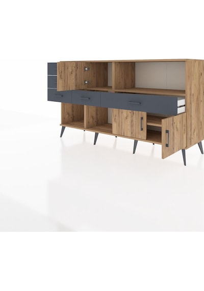 Kronos Konsol 2 Raflı 5 Çekmeceli 3 Kapaklı 176x59x99 Çam-çam/ant Çam-çam/antrasit Kronos Konsol 2 Raflı 5 Çekmeceli 3 Kapaklı 176x59x99 Çam-çam/ant Çam-çam/antrasit