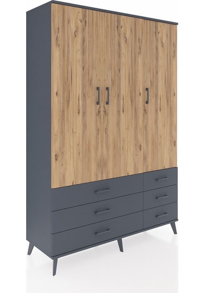 Hyperion Dolap 5 Raflı 6 Çekmeceli Tek Askılı 132x44x195 Antrasit-çam/antrasit Atlas Çam/antrasıt Hyperion Dolap 5 Raflı 6 Çekmeceli Tek Askılı 132x44x195 Antrasit-çam/antrasit Atlas Çam/antrasıt