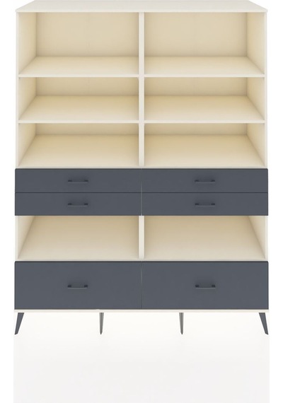 Kronos Gardrop 8 Raflı 6 Çekmeceli 176x59x221 Aytaşı-aytaşı/antrasit Aytaşı/antrasit