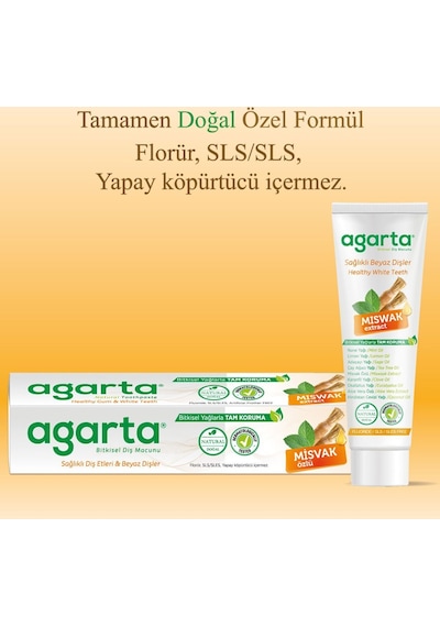 2 Adet Doğal Florürsüz Misvak Özlü Diş Macunu 100 Ml
