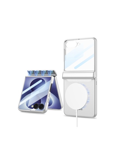 Galaxy Uyumlu Z Flip 8 Kılıf M-safe Şarj Özellikli Pazarplus Kıpta Kpt-04 Sert Pc Kılıf Siyah