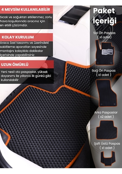 Tofaş Şahin 1981-2002 Uyumlu Eva Paspas Tam Set Oto Paspas,araca Özel,kolay Montaj 547