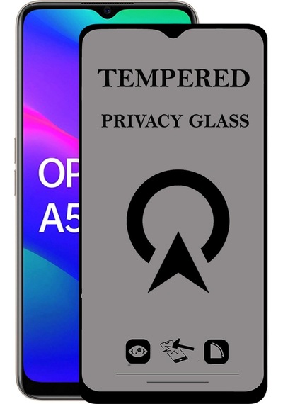 Oppo A5 2020 ile Uyumlu Tam Kaplayan Hayalet Privacy Temperli Cam Ekran Koruycu