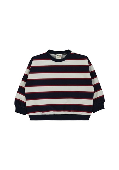 Civil Baby Çizgili 6-18 Ay Sweatshirt Lacivert