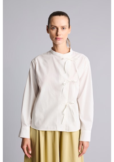 Defacto Regular Fit Hakim Yaka Bağlamalı Poplin Tunik I1818ax26hser105 Ekru-er105