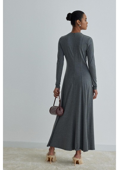 Suud Collection Füme Sandra Kloş Uzun Elbise