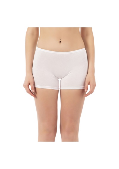 Özkan Underwear Özkan 0412 3'lü Paket Kadın Likralı %95 Pamuklu Süprem Esnek Rahat Boxer Şort Tayt Beyaz