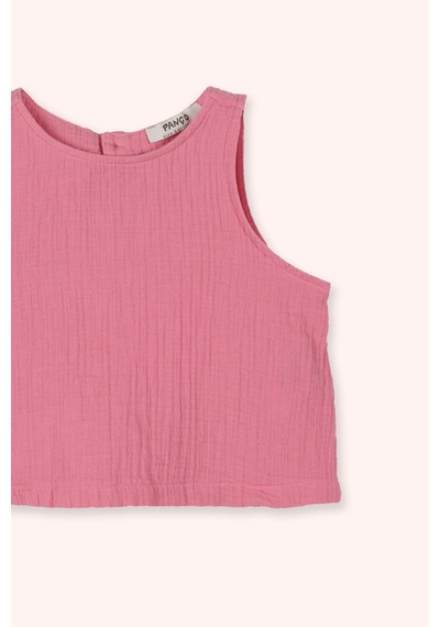 Panço Kız Çocuk Yumuşak Dokulu Fuşya Bluz Pembe