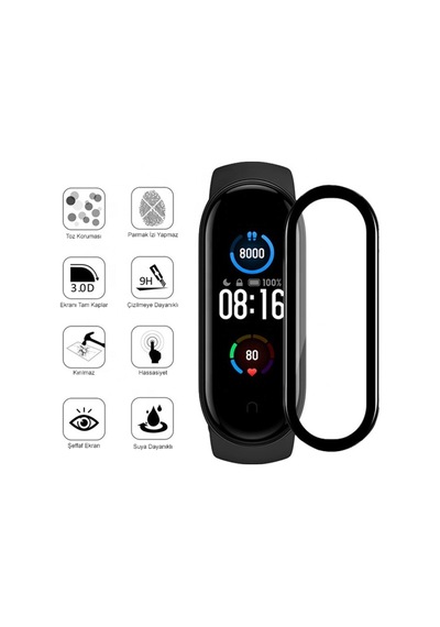 Xiaomi Mi Band 5 & 6 Ekran Koruyucu 3D Kavisli Full Kaplama Pmma