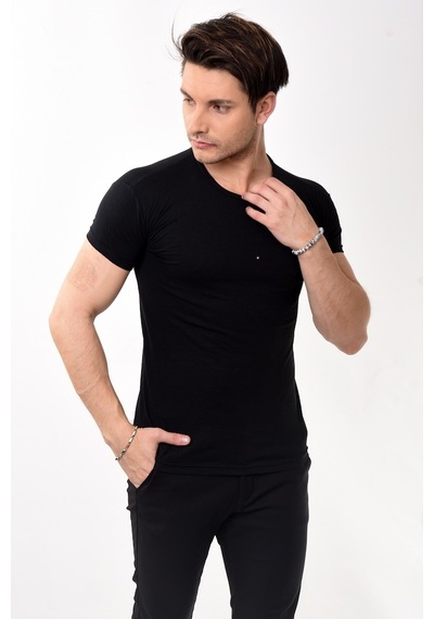 Erkek Slim Fit Bisiklet Yaka Kısa Kollu T-Shirt Tişört 10 Renk