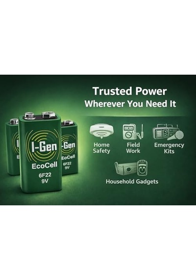 Batteries 6f22 Ecocell 9v Pil 9 Volt Kare Pil 1, Tek Adet