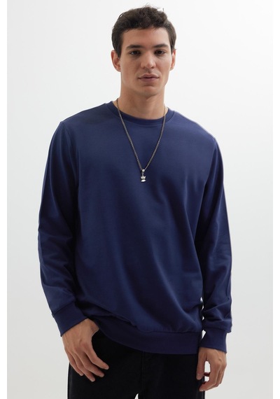 Tudors Erkek Relax Fit Rahat Kesim %100 Pamuk 2 İplik Bisiklet Yaka Lacivert Sweatshirt -41522 Lacivert Tudors Erkek Relax Fit Rahat Kesim %100 Pamuk 2 İplik Bisiklet Yaka Lacivert Sweatshirt -41522 Lacivert