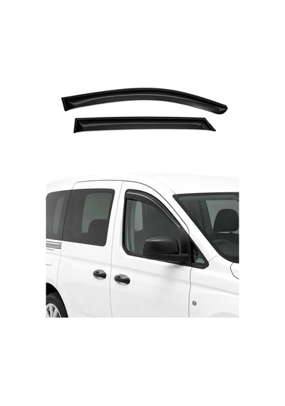 Vw Caddy 2020-2024 Arası Uyumlu Araca Özel Akrilik Cam Rüzgarlığı Koyu Duman 2 Parça Ön