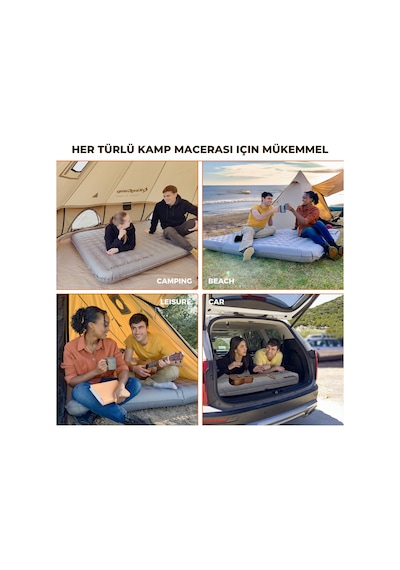 Kingcamp King Airbed Double Çift Kişilik Şişme Yatak Gri