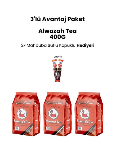 Alwazah Tea 3'lü Avantaj Paket Pure Ceylon Dökme Çay 400 G