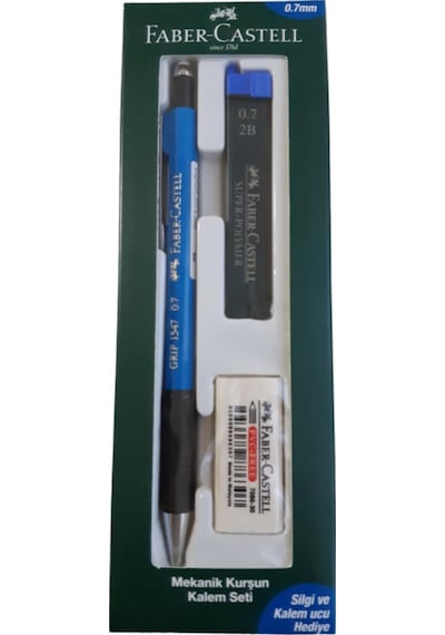 Grip 1347 Mekanik Kurşun Kalem Seti 0.7 Silgi Ve Kalem Ucu Mavi Renk Mavi