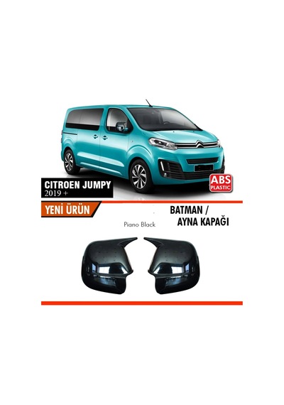 Cıtroen Jumpy 2019+ Uyumlu Yarasa Batman Ayna Kapağı Piano Black