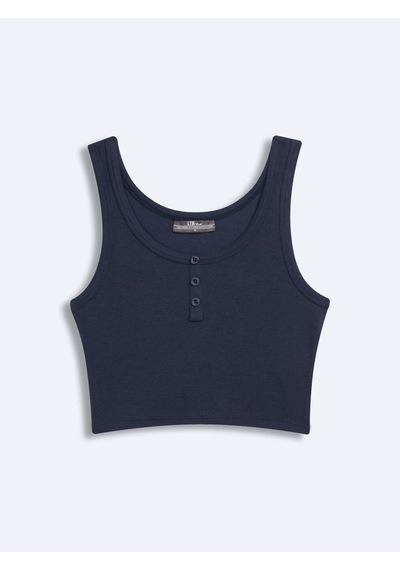 LTB Düğmeli Kaşkorse Crop Lacivert Atlet