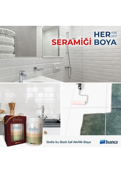 Stella Su Bazlı Saf Akrilik Boya Tüm Renkler 1lt Her Yeri Boyar Diğer