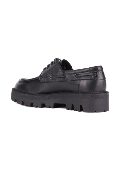 Shoetyle - Siyah Hakiki Deri Bağcıklı Erkek Günlük Ayakkabı 115-k512-1327 Siyah