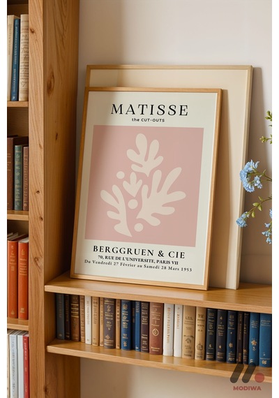 Matisse The Cut-outs Pembe, Ahşap Çerçeveli Duvar Tablosu - Sanatsever Hediyesi