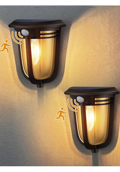 Greentech Güneş Enerjili Hareket Sensörlü, Cob Led Duvar Aplik / GT-SL18