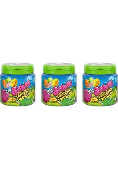 Big Babol Fantastic World Portakal Limon ve Elma Aromalı Ekşi Sakız 3 x 90 G