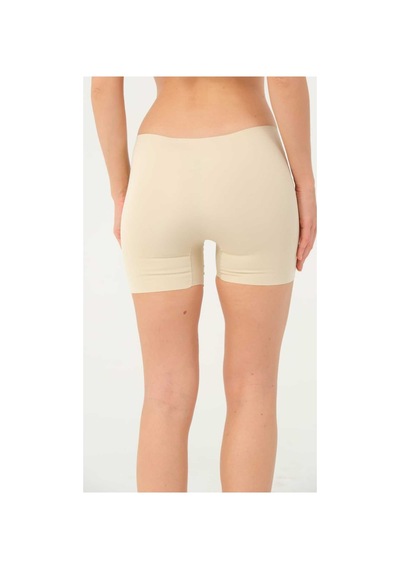 Lorexia Kadın Silikon Şeritli Kaydırmaz Lazer Kesim İz Yapmaz Boxer Korse Bej
