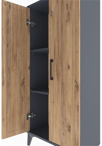 Arges Dolap 2 Raflı 2 Kapaklı 60x30x134 Antrasit-çam Antrasit