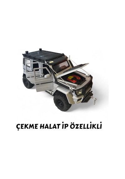 Çek Bırak Işıklı Ve Sesli Off Road Jeep 23 Cm Çekme Halat İpli Metal Kasa Açılabilir Kapılar 43828170
