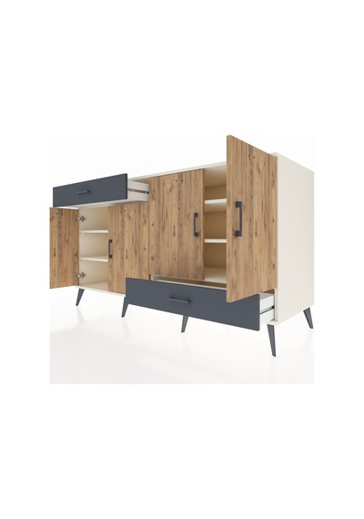 Kronos Konsol 5 Raflı 2 Çekmeceli 4 Kapaklı 176x59x99 Aytaşı-çam/ Aytaşı-çam/antrasit Kronos Konsol 5 Raflı 2 Çekmeceli 4 Kapaklı 176x59x99 Aytaşı-çam/ Aytaşı-çam/antrasit