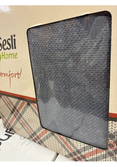 Sesli Comfort Mavi Açık Skoç Pamuk Örme Battaniye 200x220 Çift Kişilik Battal Diğer